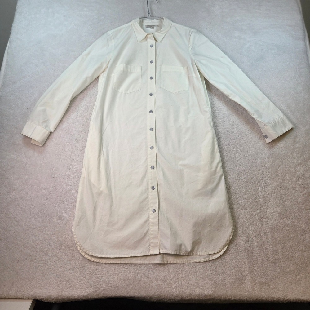 Broadway & Broome Cream White Button Down Shirt Dress Long Sleeve XS